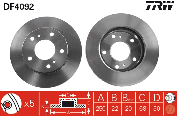 Disco freno TRW DF4092