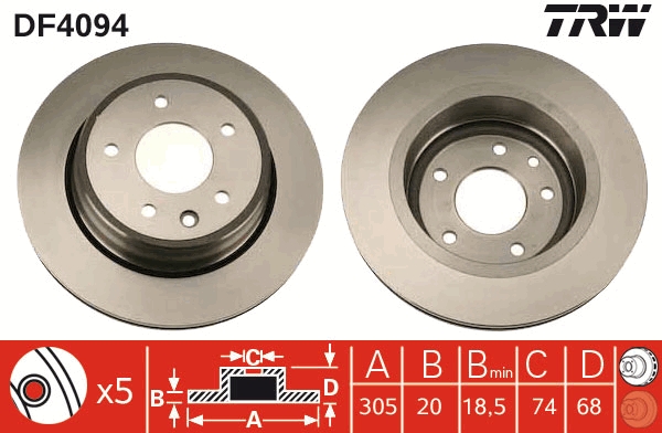 Disco freno TRW DF4094