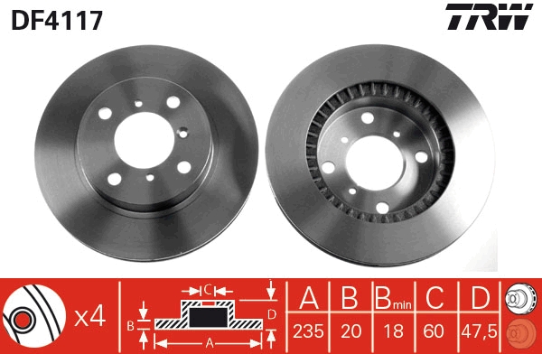 Disco freno TRW DF4117