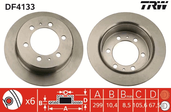 Disco freno TRW DF4133