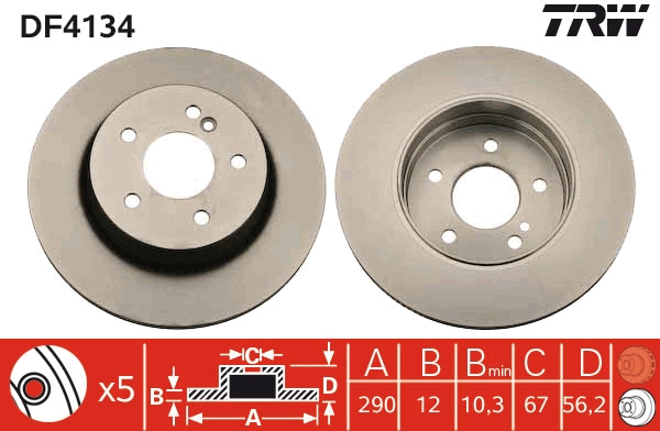 Disco freno TRW DF4134