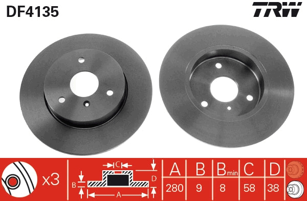Disco freno TRW DF4135