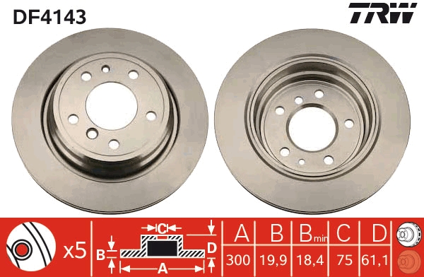Disco freno TRW DF4143