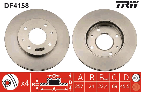Disco freno TRW DF4158