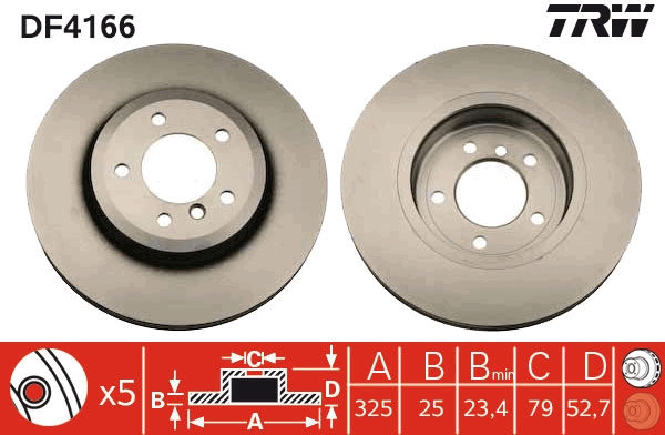 Disco freno TRW DF4166