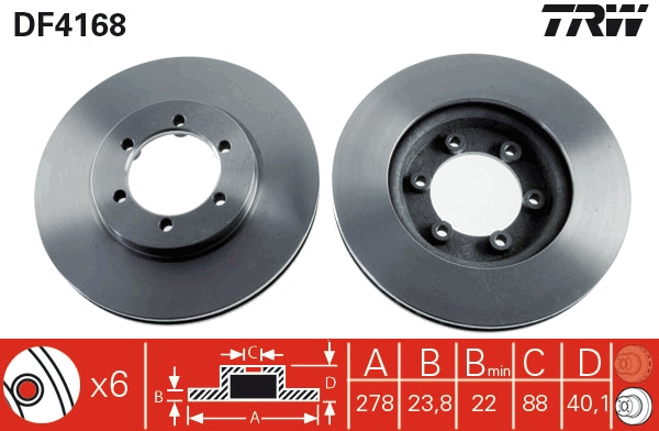 Disco freno TRW DF4168
