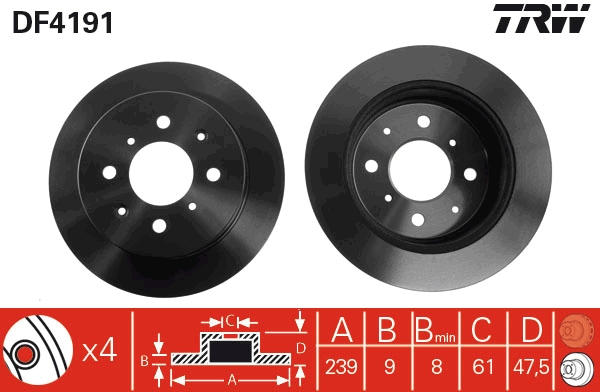 Disco freno TRW DF4191
