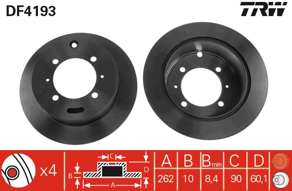 Disco freno TRW DF4193