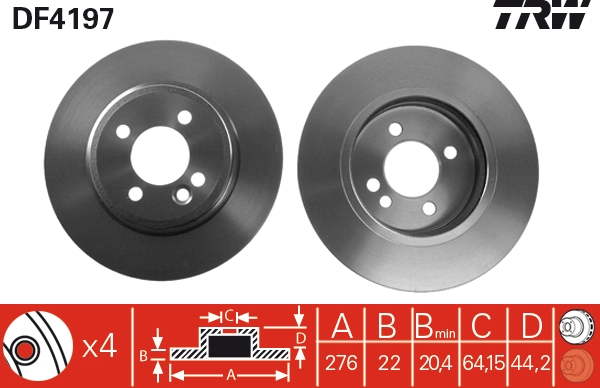 Disco freno TRW DF4197