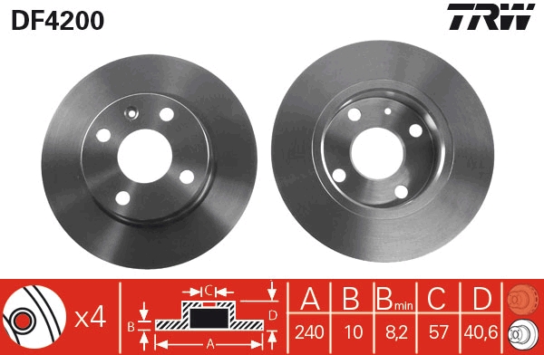 Disco freno TRW DF4200