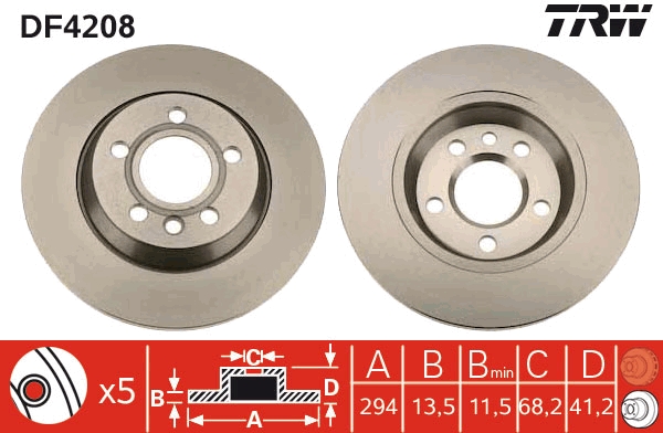 Disco freno TRW DF4208