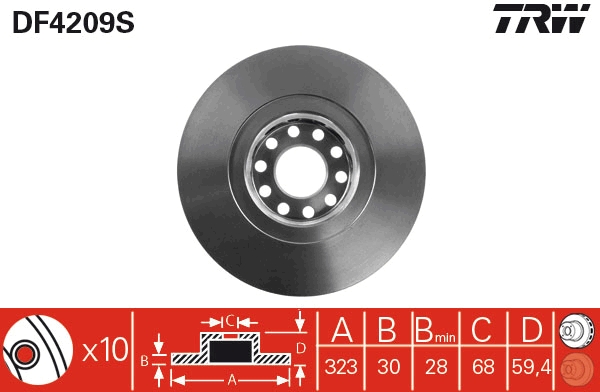 Disco freno TRW DF4209S