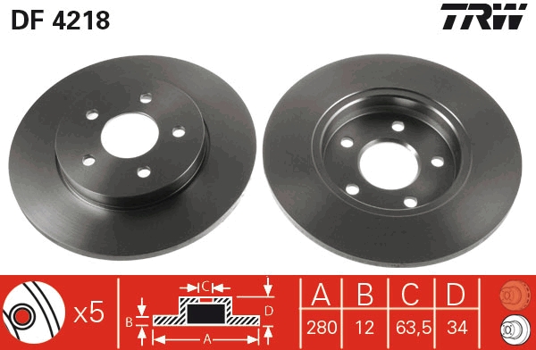 Disco freno TRW DF4218