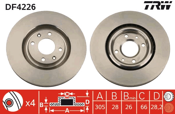 Disco freno TRW DF4226