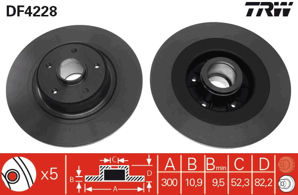 Disco freno TRW DF4228