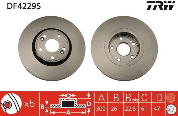 Disco freno TRW DF4229S