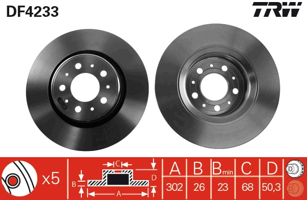 Disco freno TRW DF4233