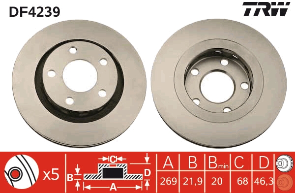 Disco freno TRW DF4239