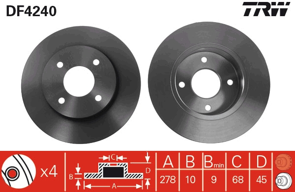 Disco freno TRW DF4240