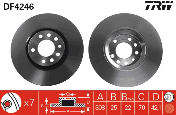 Disco freno TRW DF4246