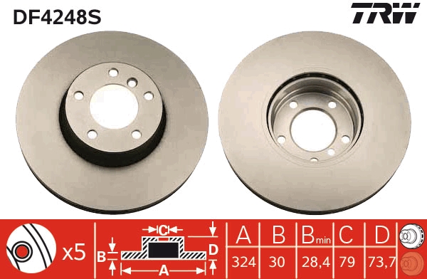 Disco freno TRW DF4248S