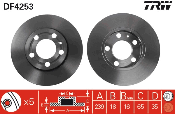 Disco freno TRW DF4253