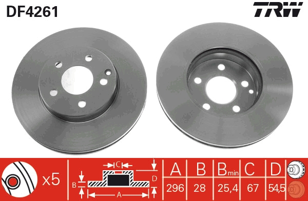 Disco freno TRW DF4261