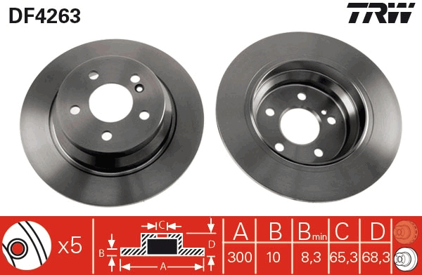 Disco freno TRW DF4263