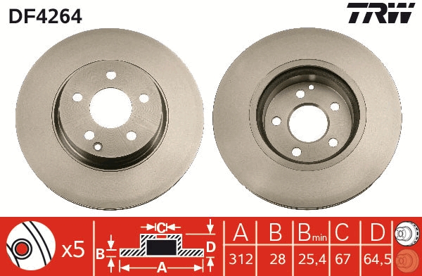 Disco freno TRW DF4264
