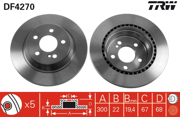 Disco freno TRW DF4270