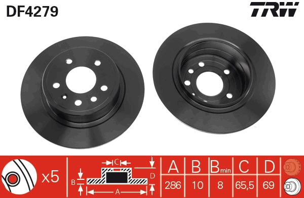 Disco freno TRW DF4279