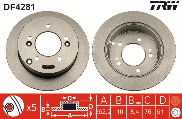 Disco freno TRW DF4281
