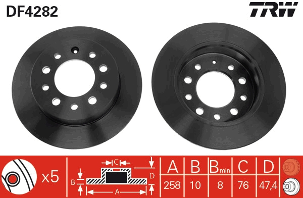 Disco freno TRW DF4282