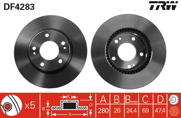 Disco freno TRW DF4283