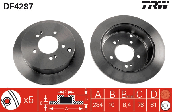 Disco freno TRW DF4287