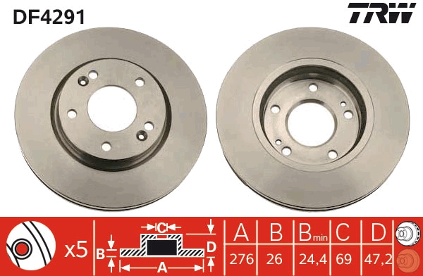 Disco freno TRW DF4291