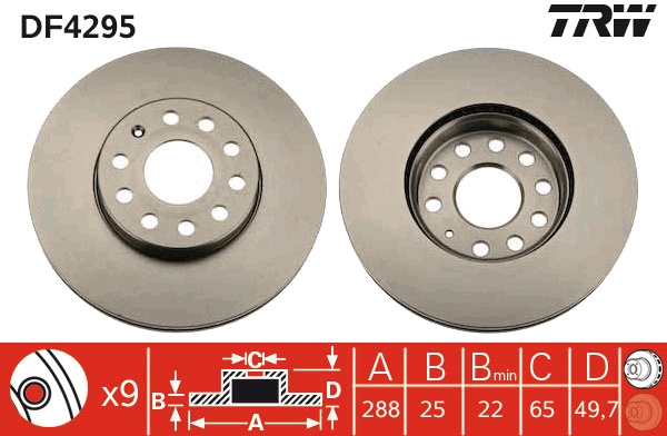 Disco freno TRW DF4295