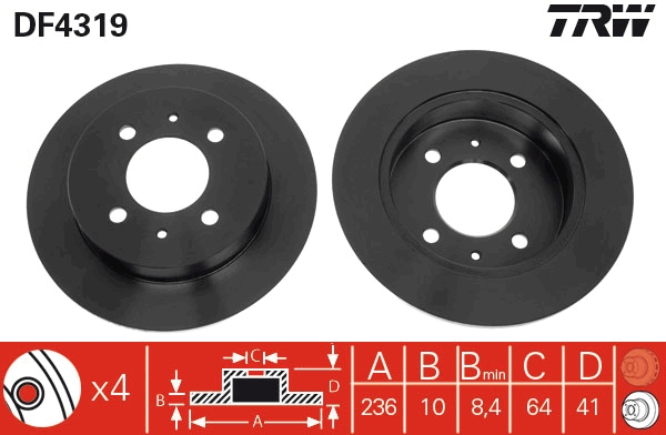 Disco freno TRW DF4319