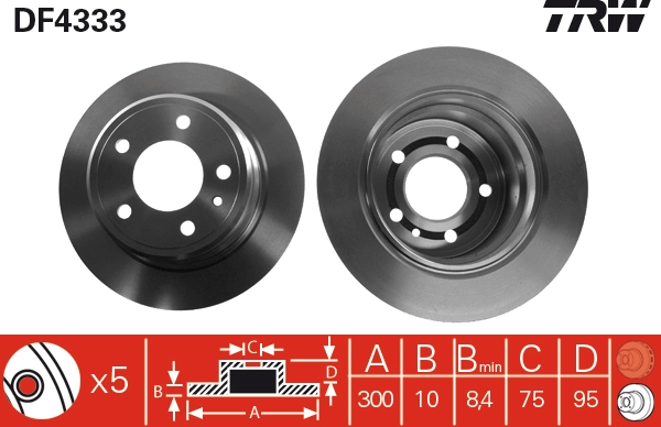 Disco freno TRW DF4333