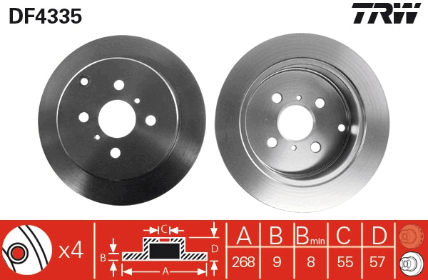 Disco freno TRW DF4335