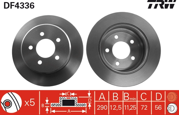 Disco freno TRW DF4336