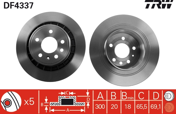 Disco freno TRW DF4337