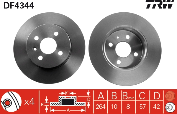 Disco freno TRW DF4344