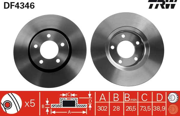 Disco freno TRW DF4346