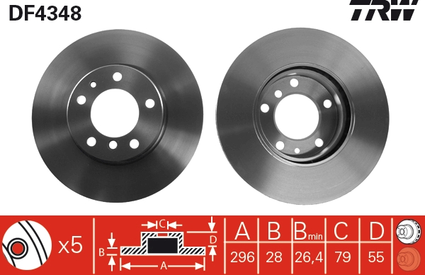 Disco freno TRW DF4348