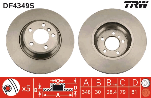 Disco freno TRW DF4349S