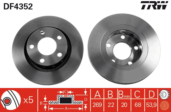Disco freno TRW DF4352