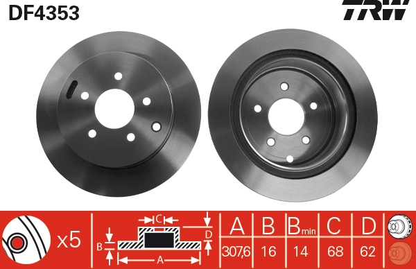 Disco freno TRW DF4353