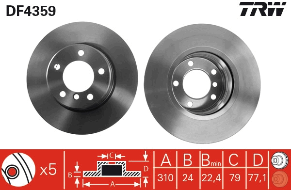 Disco freno TRW DF4359