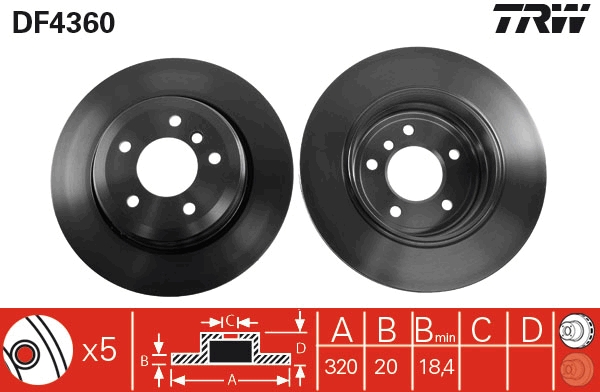 Disco freno TRW DF4360